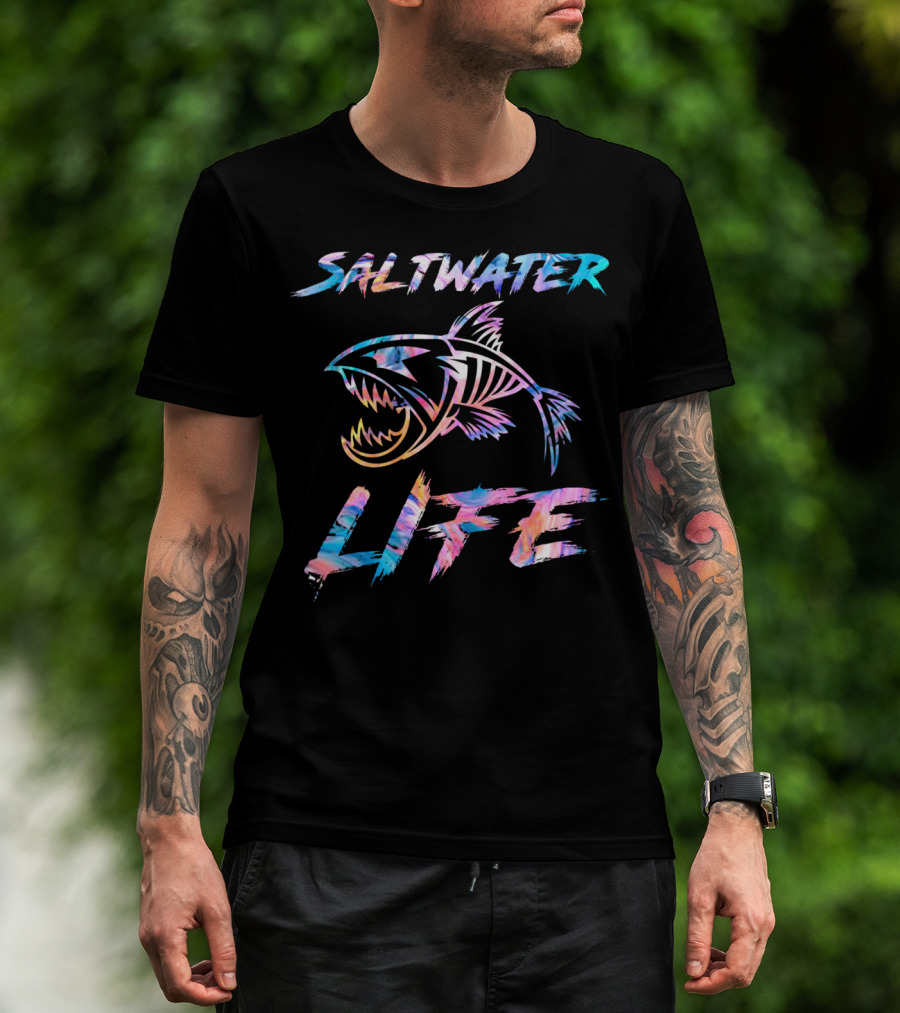 SALTWATER LIFE Colorful Fish T-Shirt
