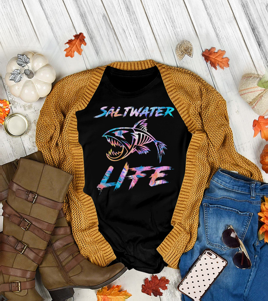 SALTWATER LIFE Colorful Fish T-Shirt