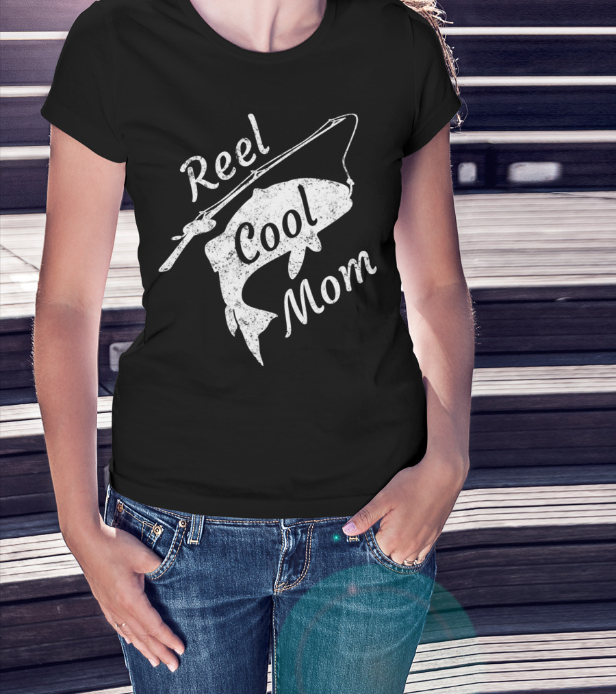 Reel Cool Mom Fishing Silly Family T-Shirt