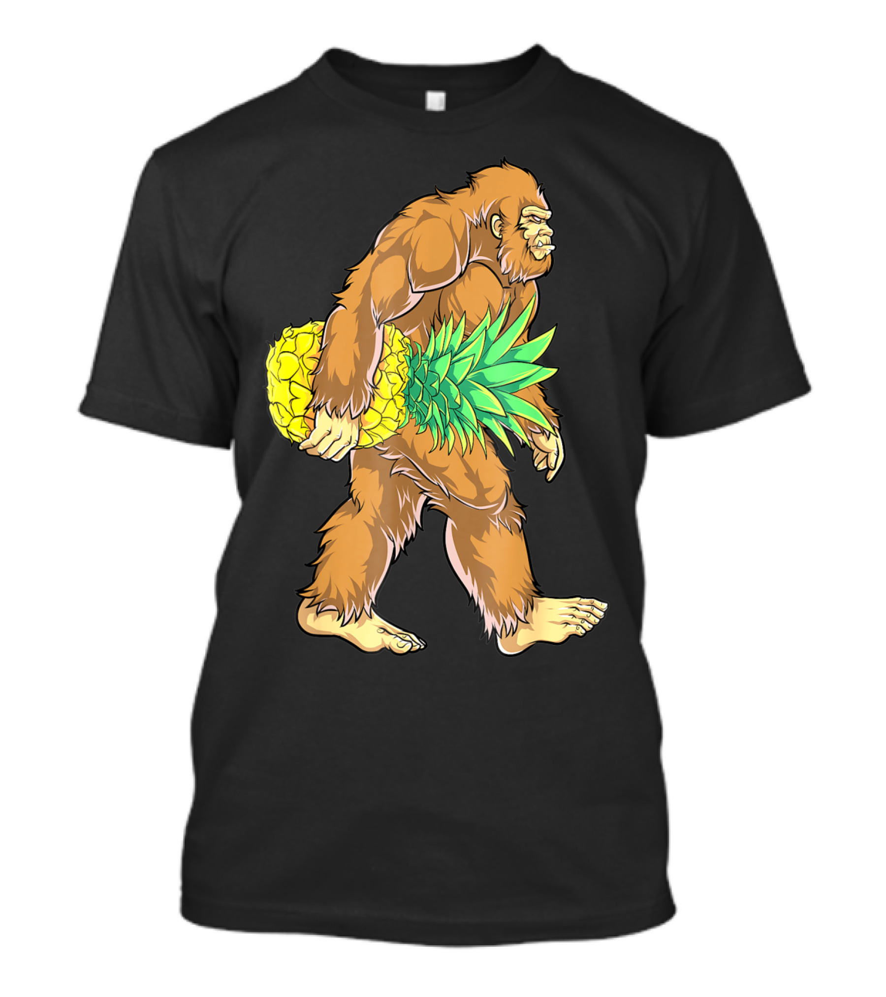 Bigfoot Sasquatch Carrying Pineapple Kids Novelty T-Shirt