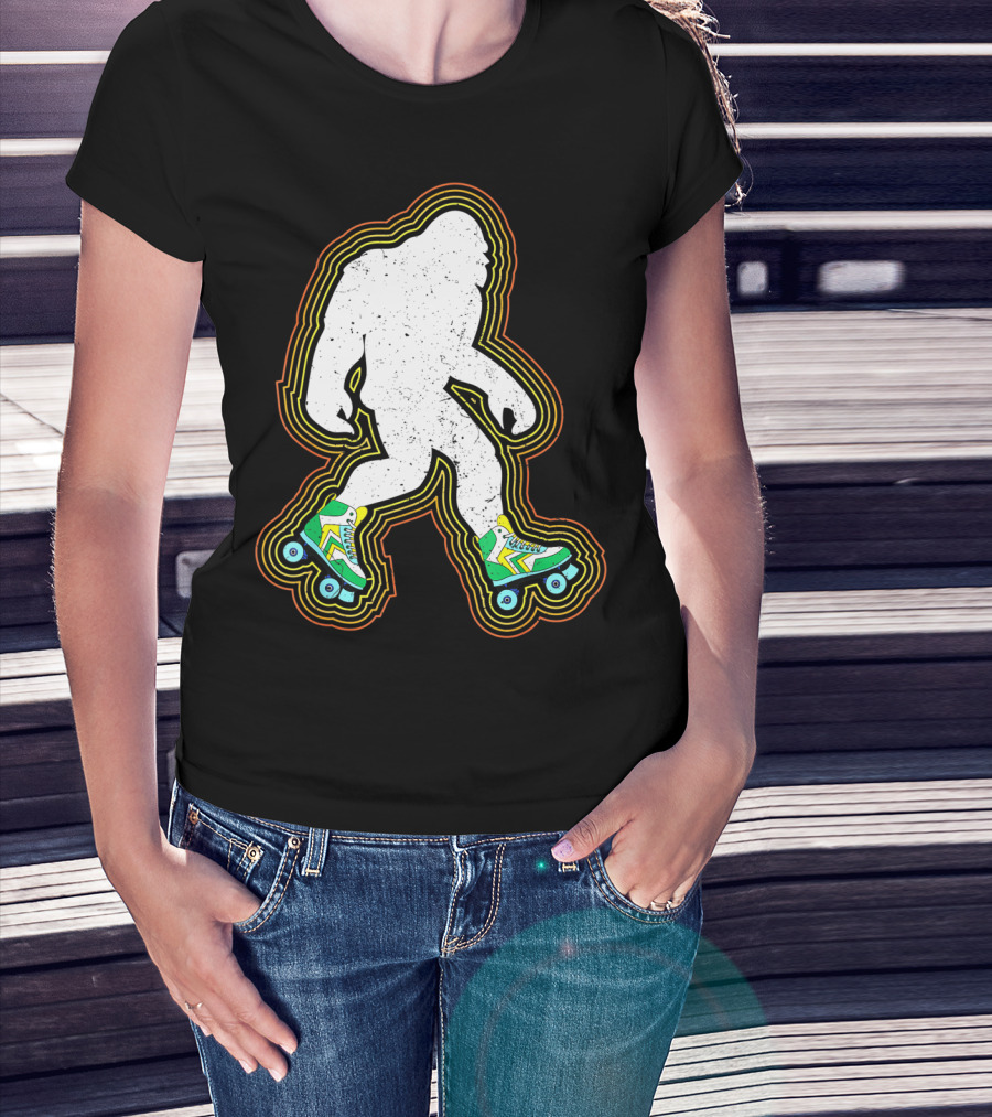 Bigfoot Roller Skates Sasquatch Vintage Style Retro Skating Vibe T-Shirt