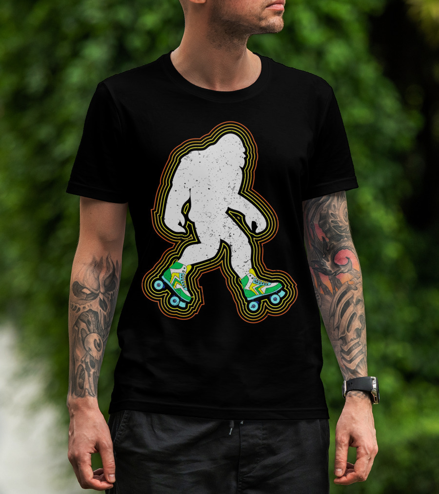 Bigfoot Roller Skates Sasquatch Vintage Style Retro Skating Vibe T-Shirt