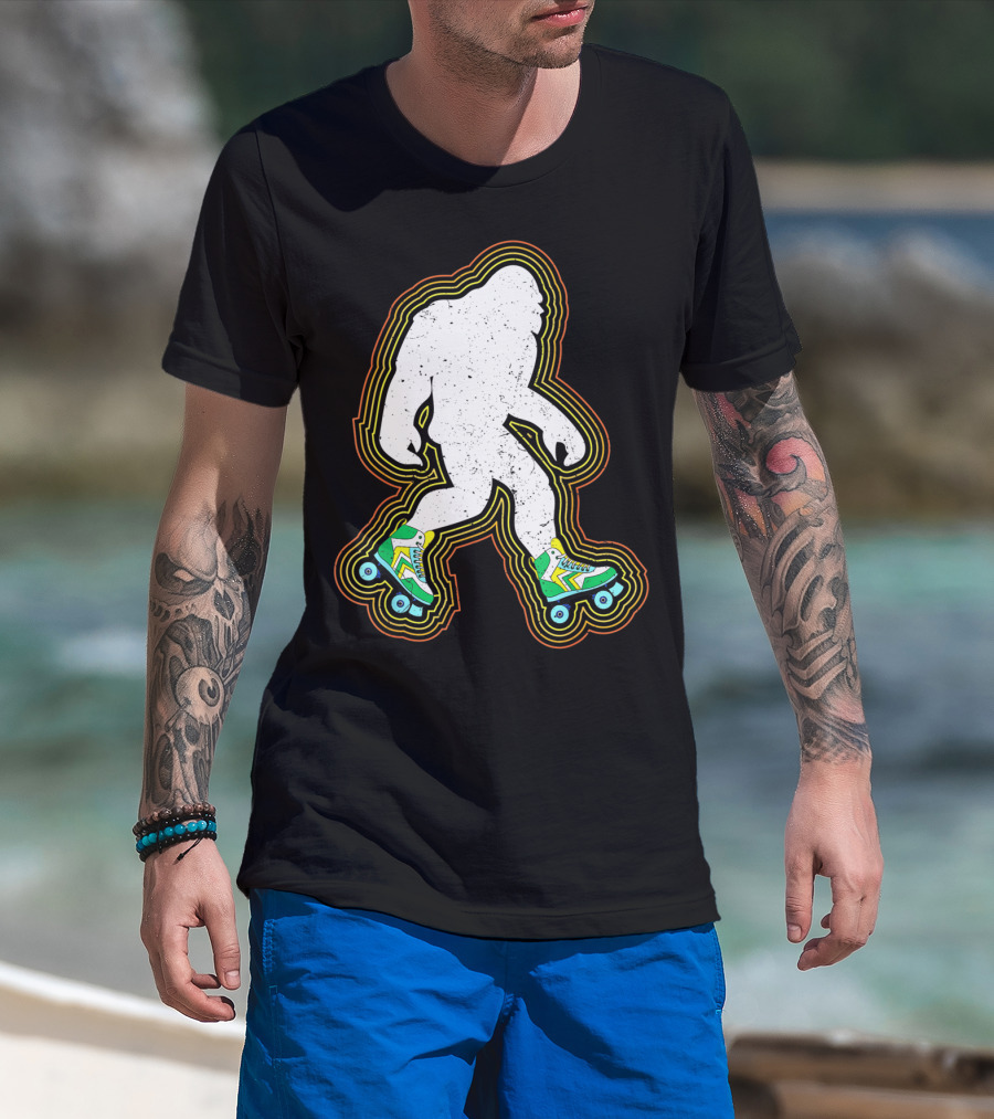 Bigfoot Roller Skates Sasquatch Vintage Style Retro Skating Vibe T-Shirt