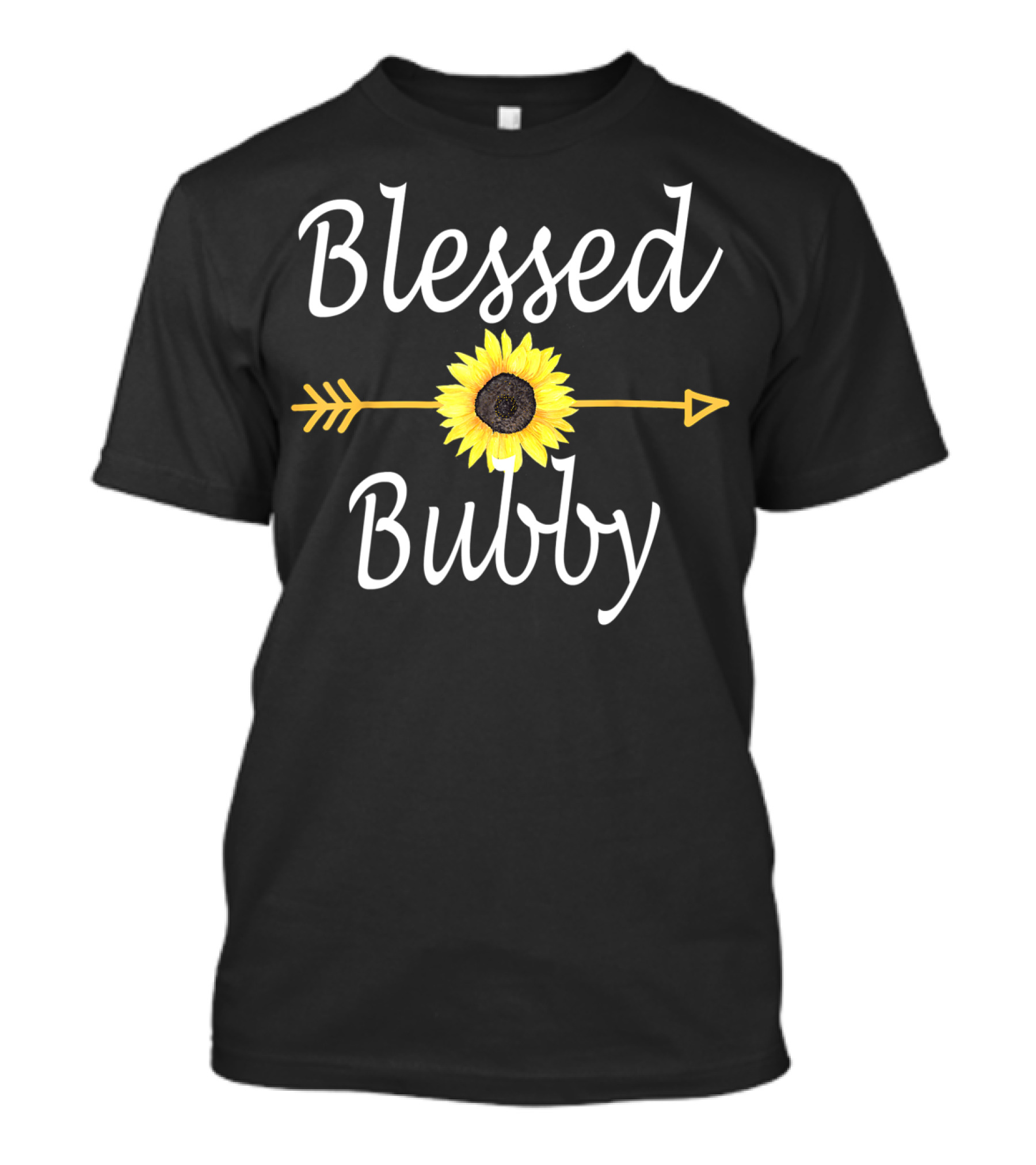 Blessed Bubby Sunflower Arrow Text T-Shirt