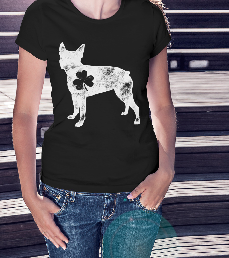 Boston Terrier Dog Shamrock St Patricks Day Men T-Shirt