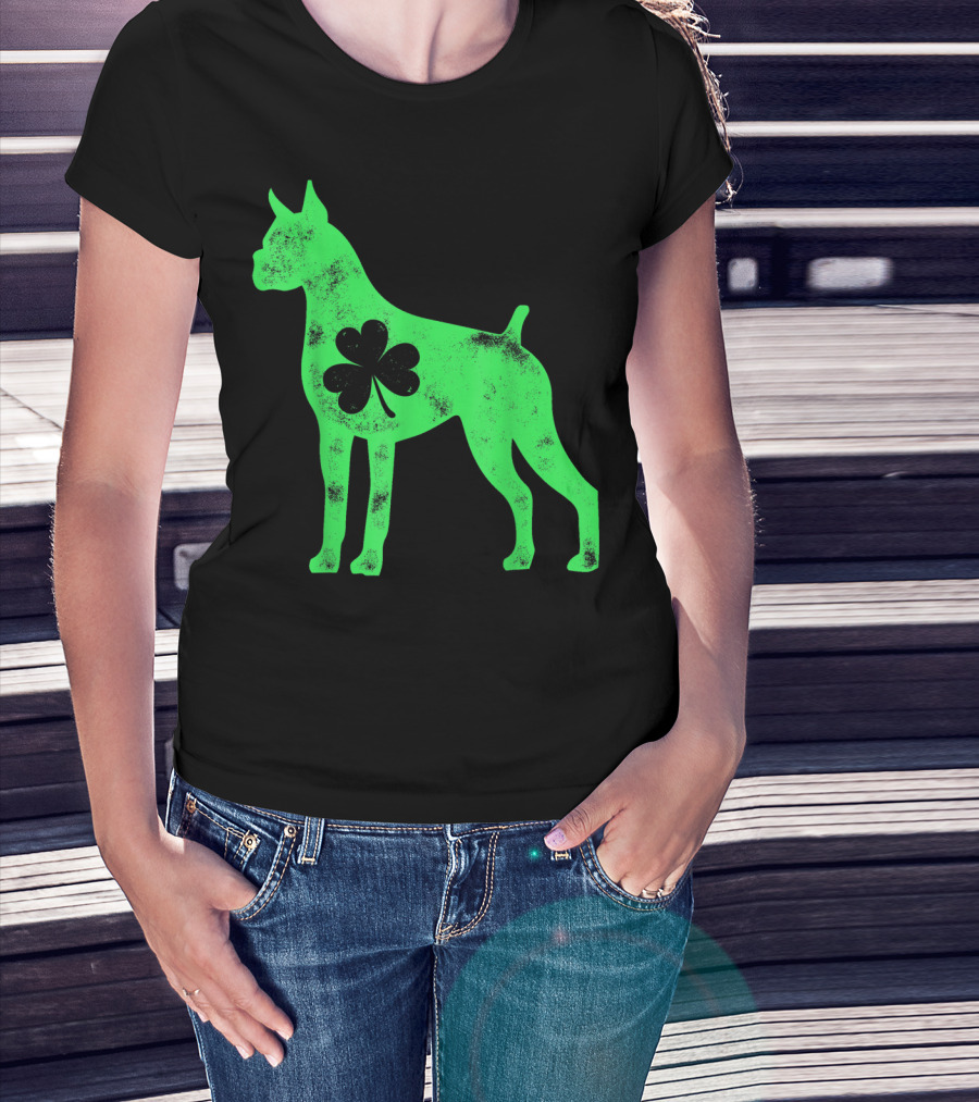 Boxer Dog Shamrock St Patricks Day Lover T-Shirt