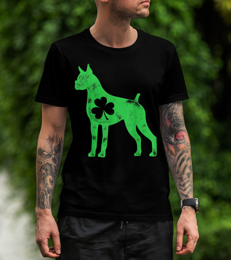 Boxer Dog Shamrock St Patricks Day Lover T-Shirt