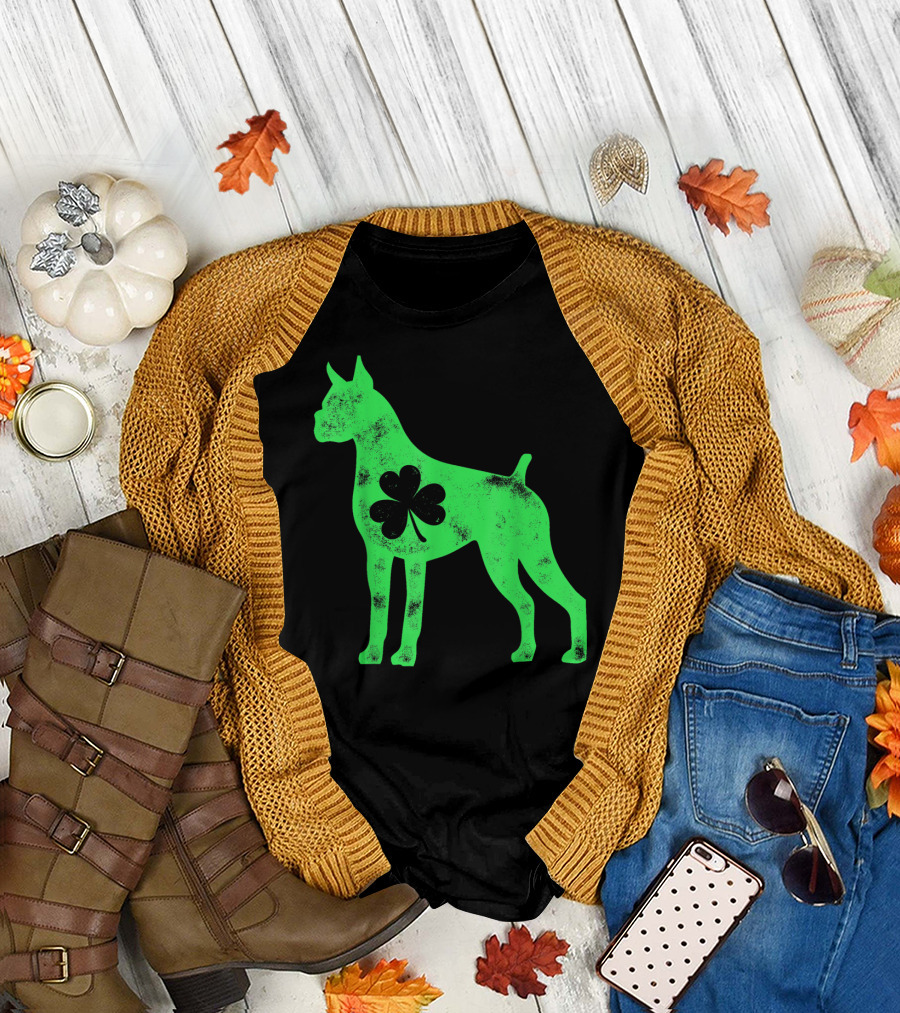 Boxer Dog Shamrock St Patricks Day Lover T-Shirt