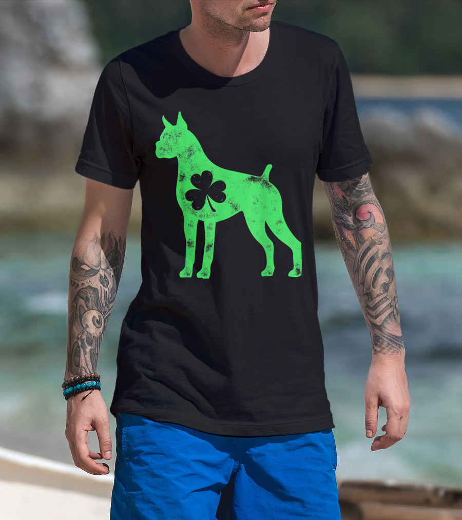 Boxer Dog Shamrock St Patricks Day Lover T-Shirt