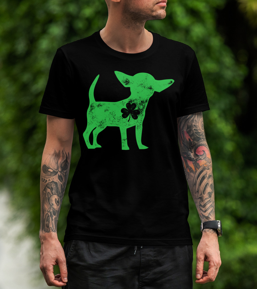 Chihuahua St Patricks Day Dog Lover Shamrock Iconic Green T-Shirt