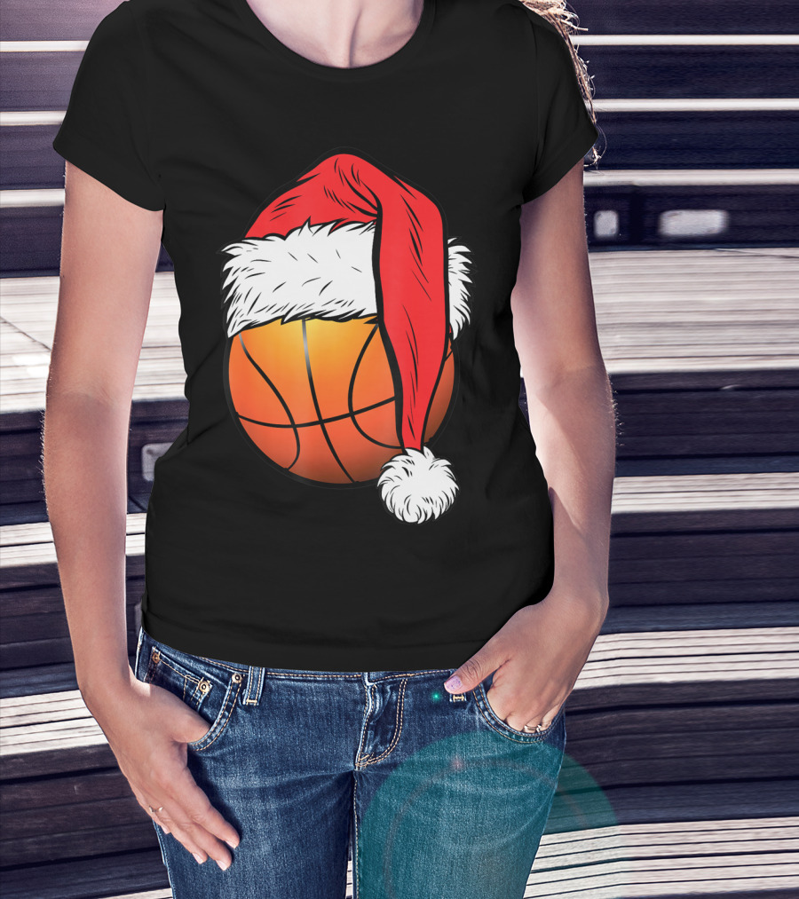 Christmas Santa Basketball Ball Sport T-Shirt