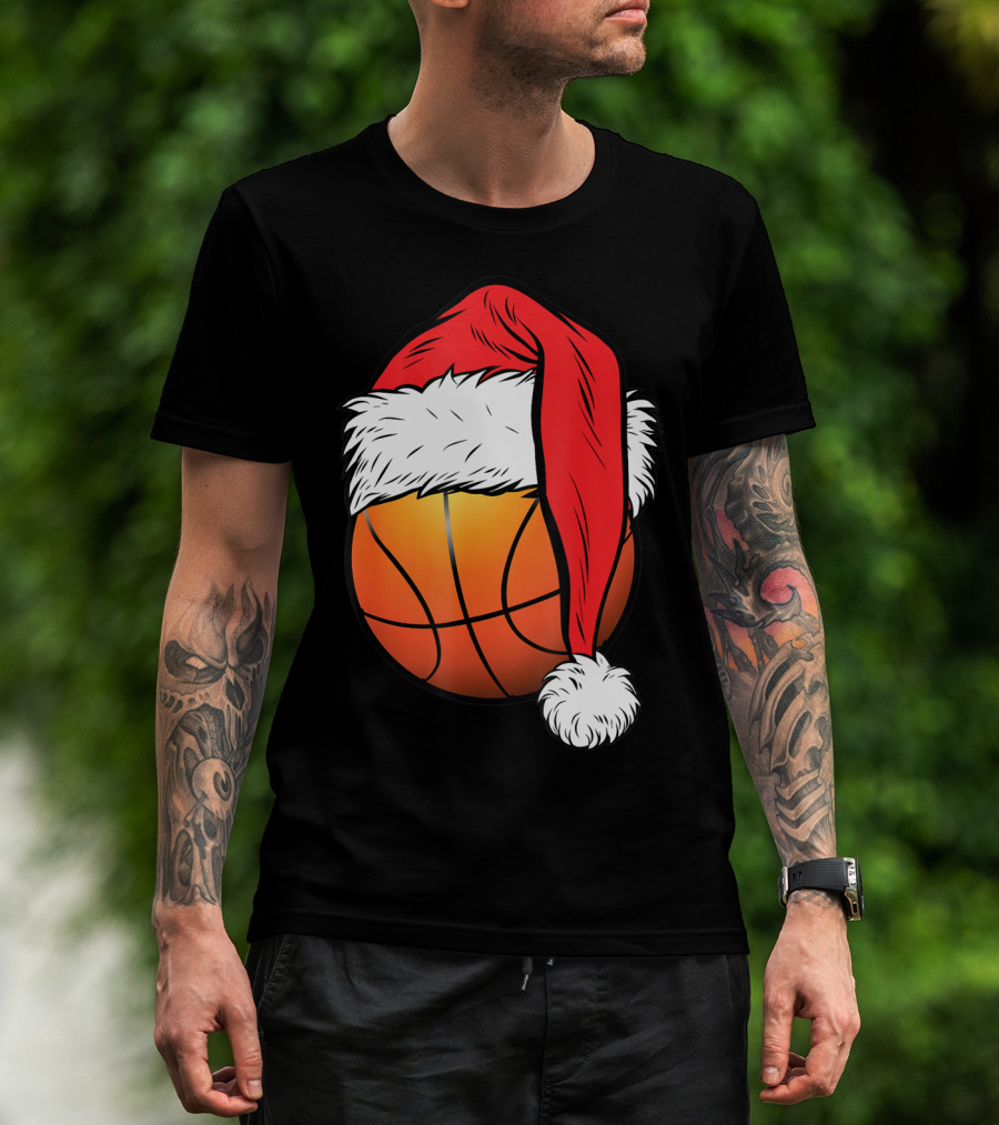 Christmas Santa Basketball Ball Sport T-Shirt
