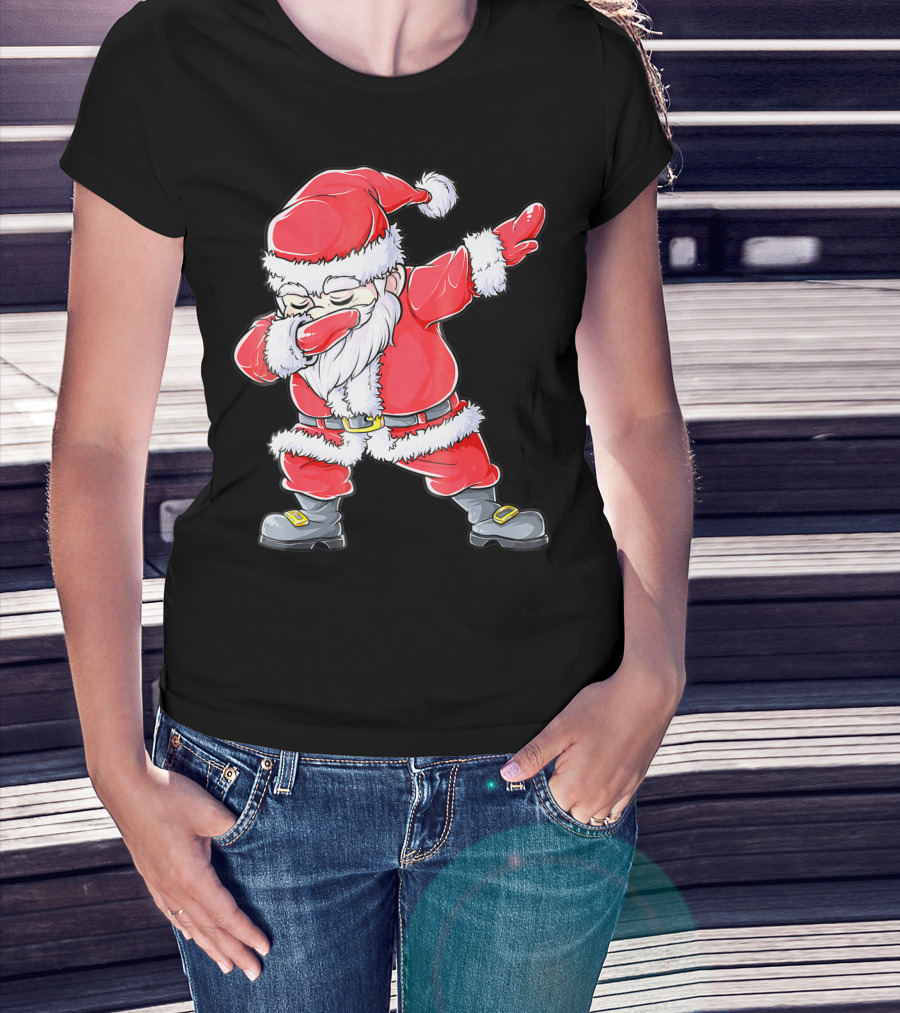 Christmas Santa Dabbing Kids Girls T-Shirt