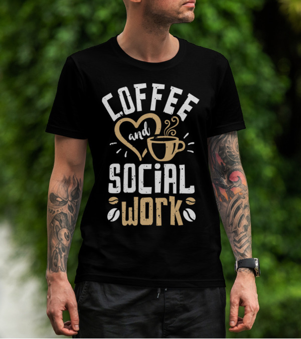 Coffee Love And Social Work Cup Icons T-Shirt