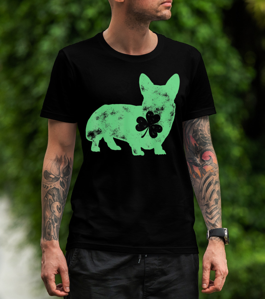 Corgi Shamrock Dog Lover St Patricks Day T-Shirt