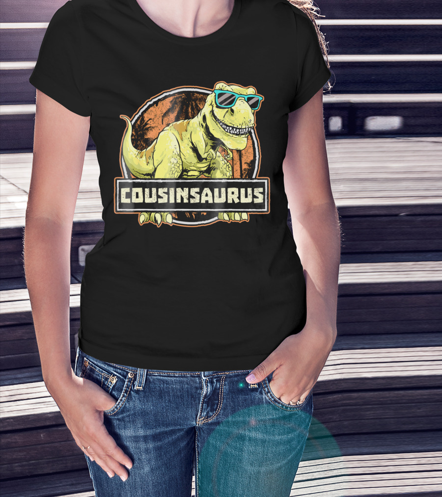 COUSINSAURUS REX Dinosaur With Sunglasses T-Shirt