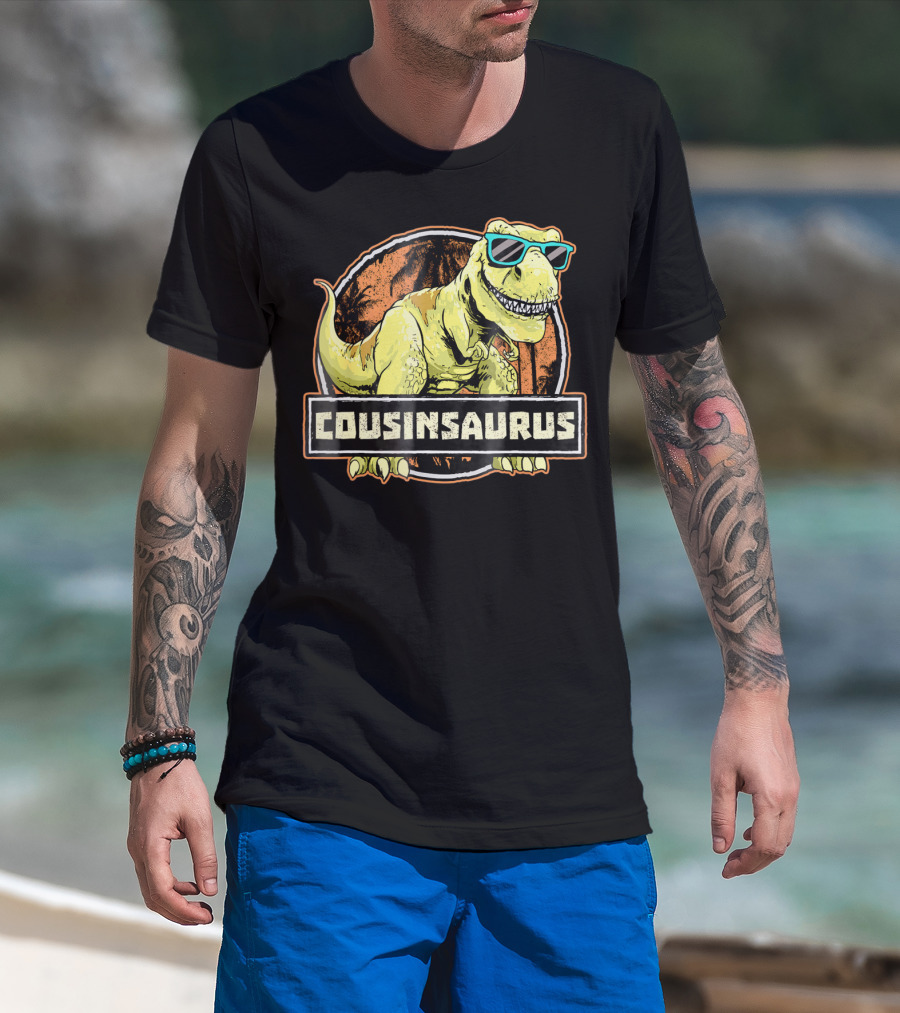 COUSINSAURUS REX Dinosaur With Sunglasses T-Shirt