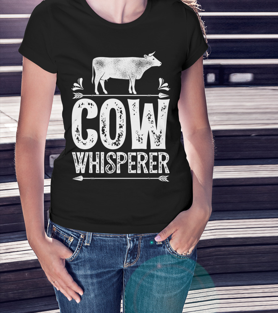 Cow Whisperer Cows Farm Funny Farmer Farming T-Shirt