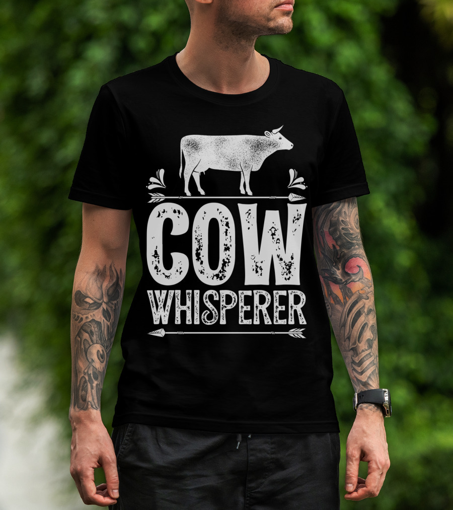 Cow Whisperer Cows Farm Funny Farmer Farming T-Shirt