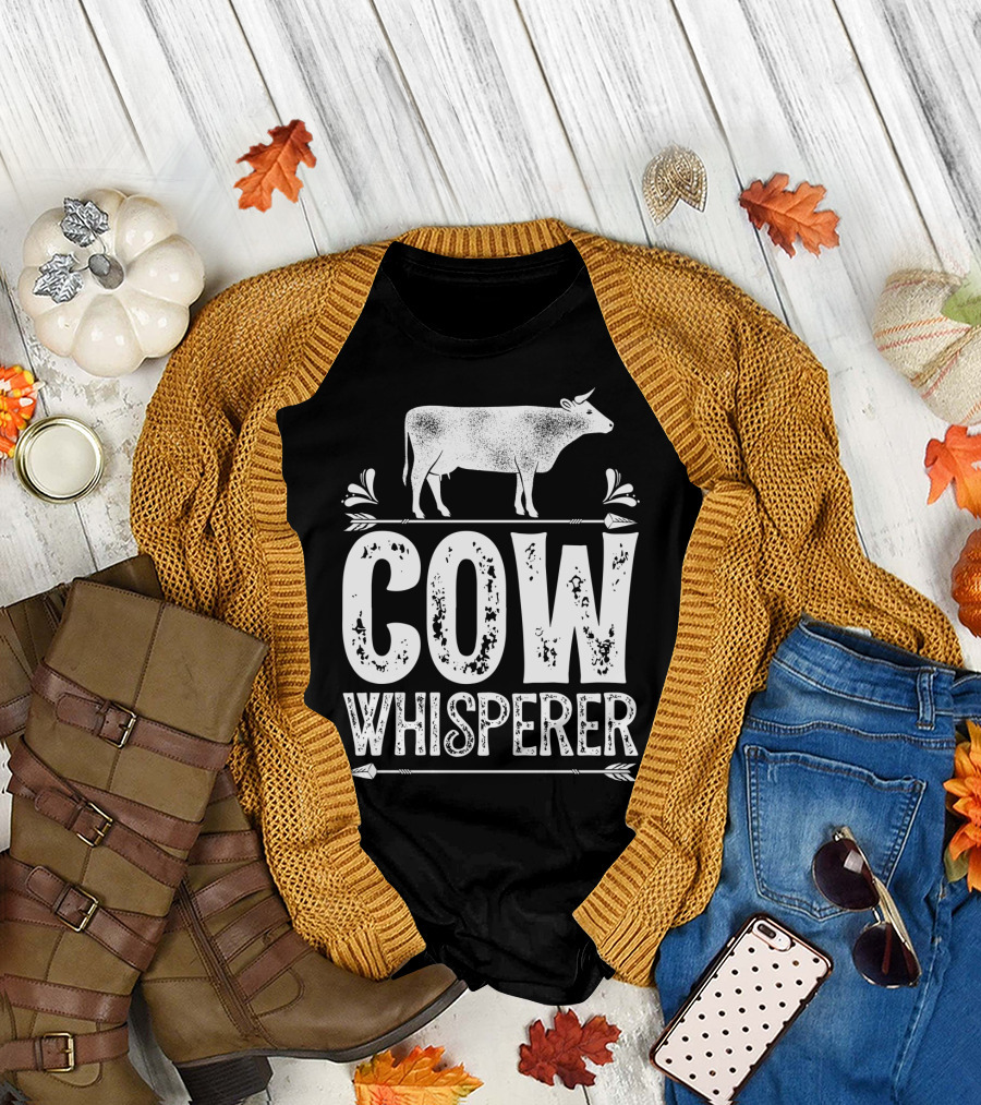 Cow Whisperer Cows Farm Funny Farmer Farming T-Shirt