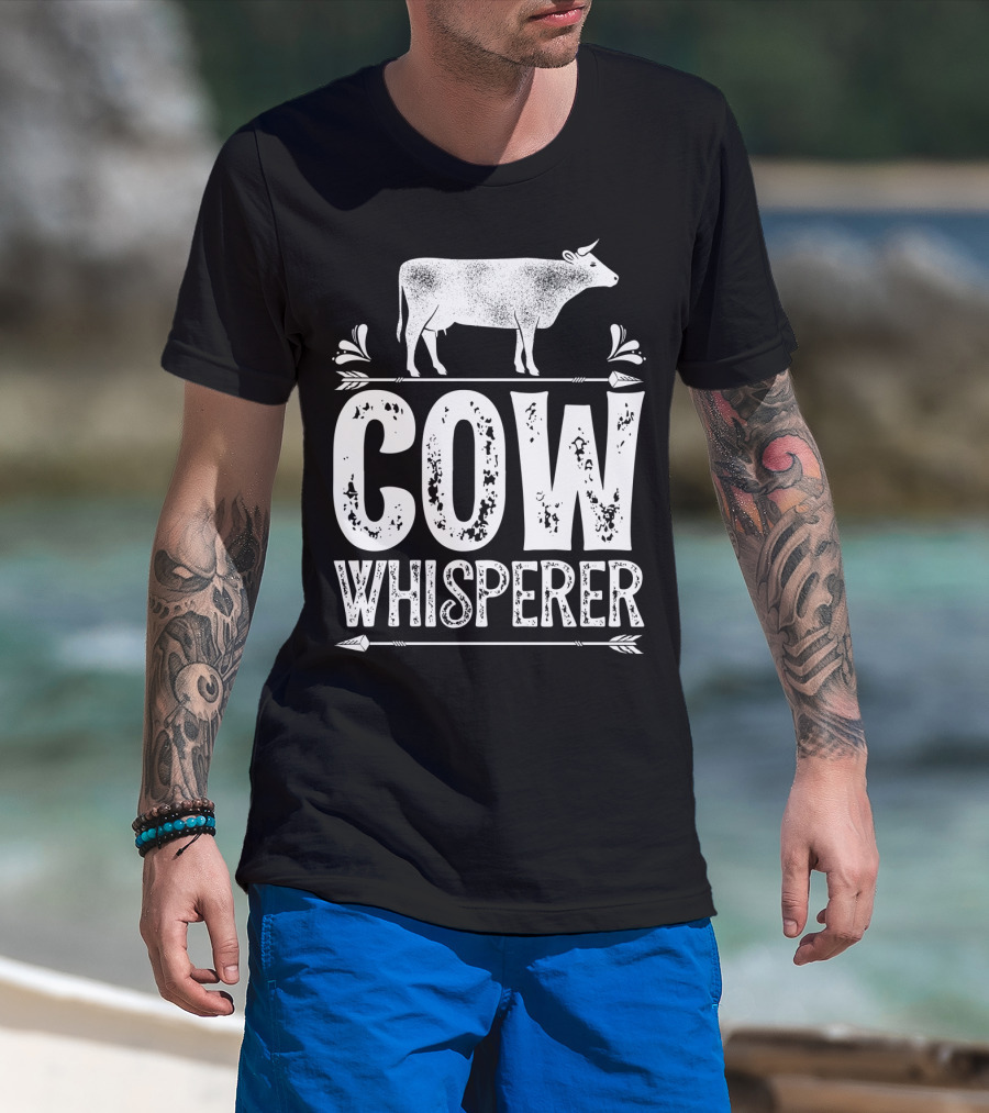 Cow Whisperer Cows Farm Funny Farmer Farming T-Shirt