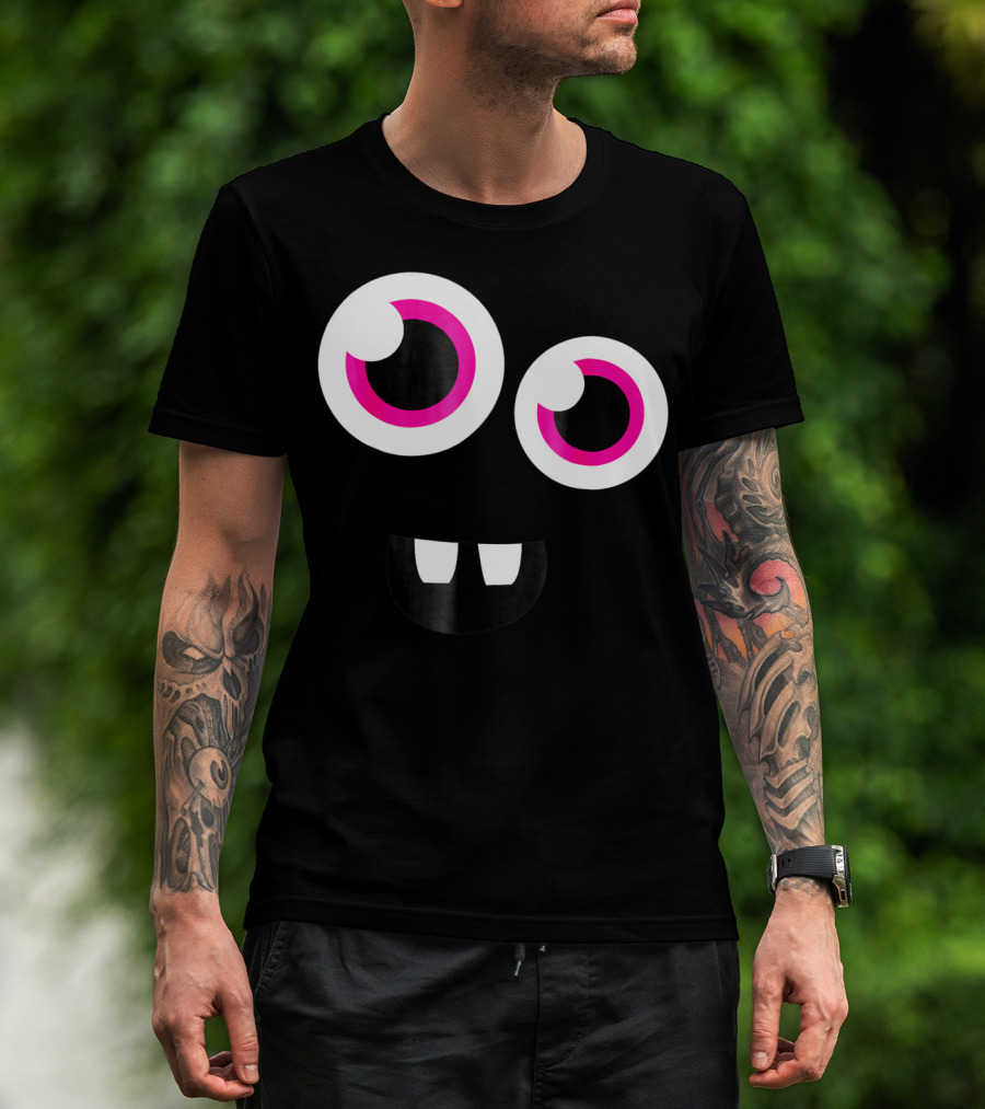 Cute Funny Halloween Monster Face Eyes Kids Man T-Shirt