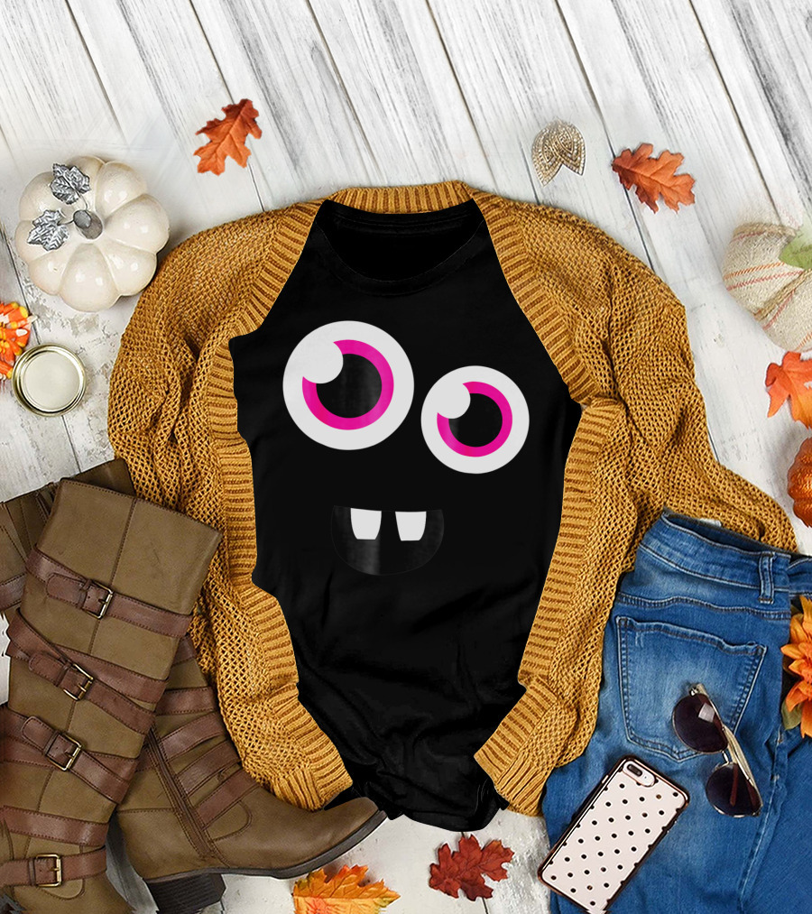 Cute Funny Halloween Monster Face Eyes Kids Man T-Shirt