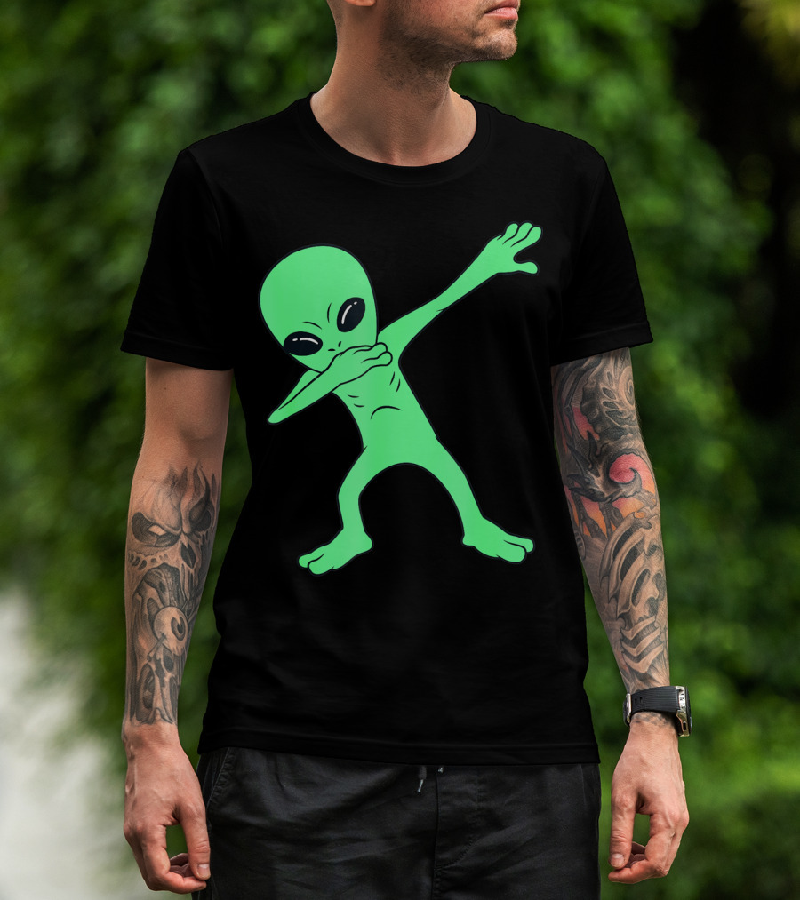 Dabbing Alien Halloween Funny Dab Girl Green Alien Dab Dance T-Shirt