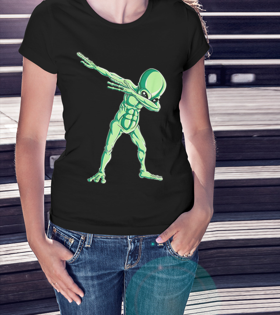 Dabbing Alien Dab Hip Hop Funny UFO Creature T-Shirt