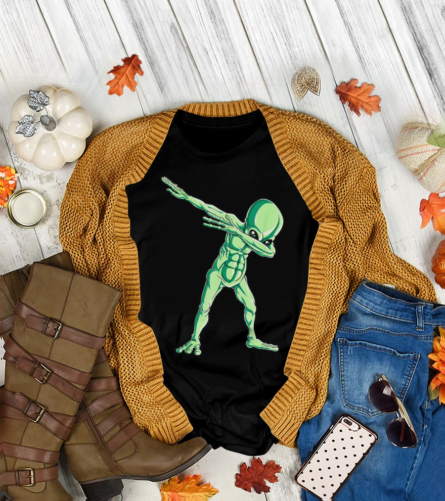 Dabbing Alien Dab Hip Hop Funny UFO Creature T-Shirt