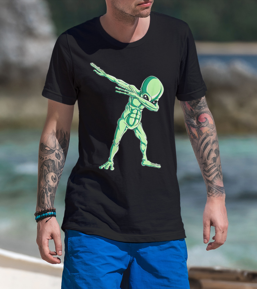 Dabbing Alien Dab Hip Hop Funny UFO Creature T-Shirt