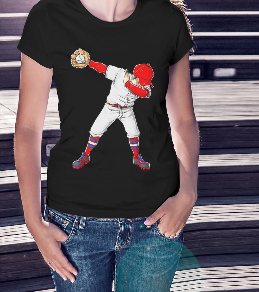 Dabbing Baseball Player Funny Dab Dance T-Shirt