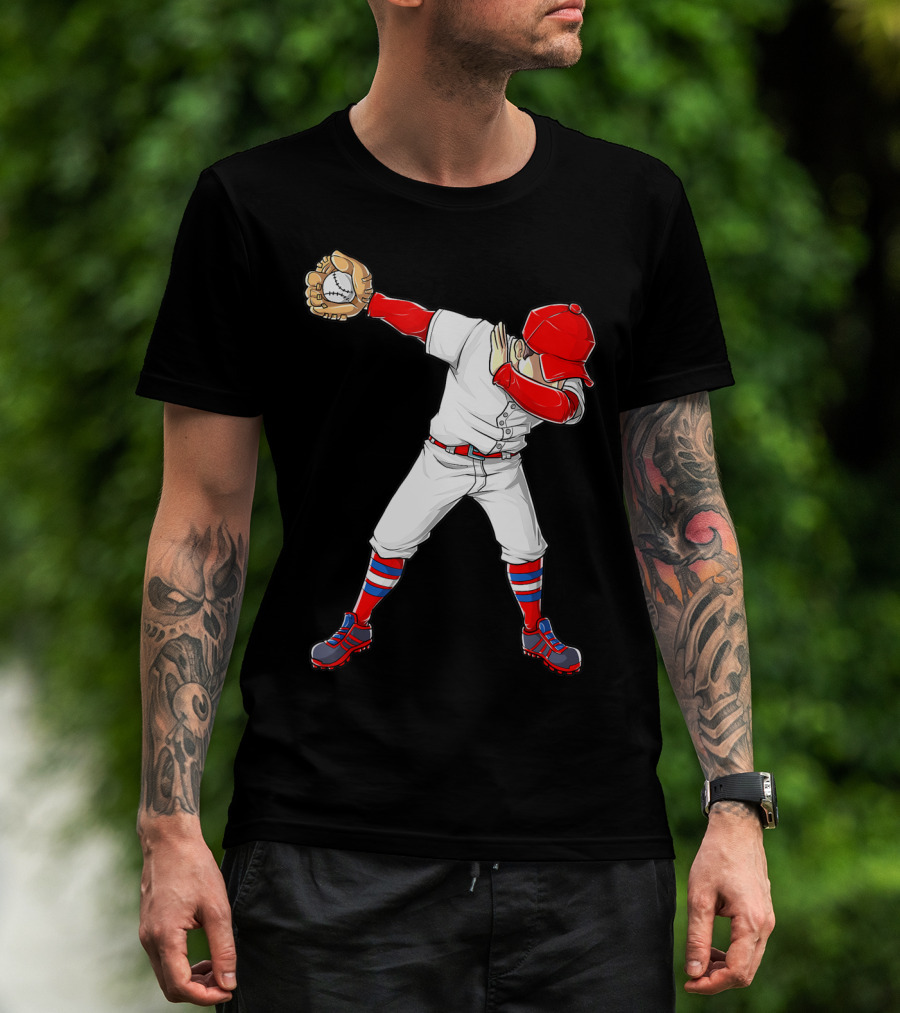 Dabbing Baseball Player Funny Dab Dance T-Shirt