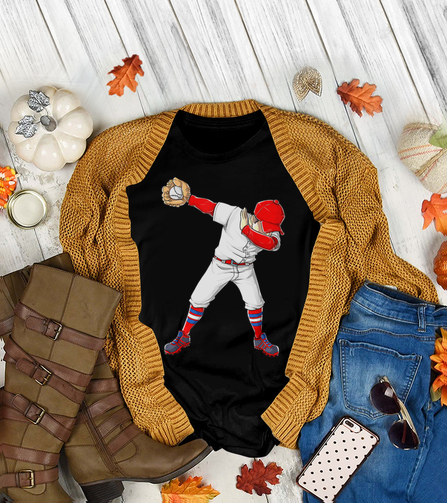 Dabbing Baseball Player Funny Dab Dance T-Shirt