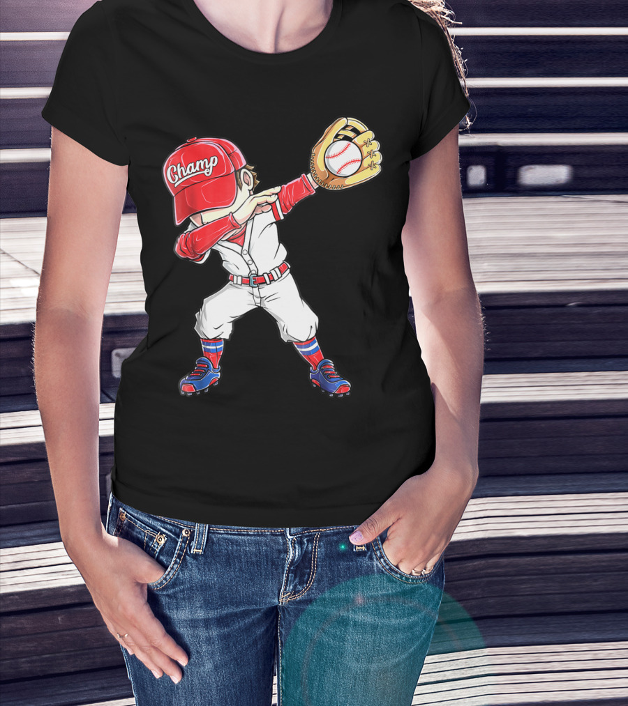Dabbing Champ Baseball Catcher Pitcher T-Shirt