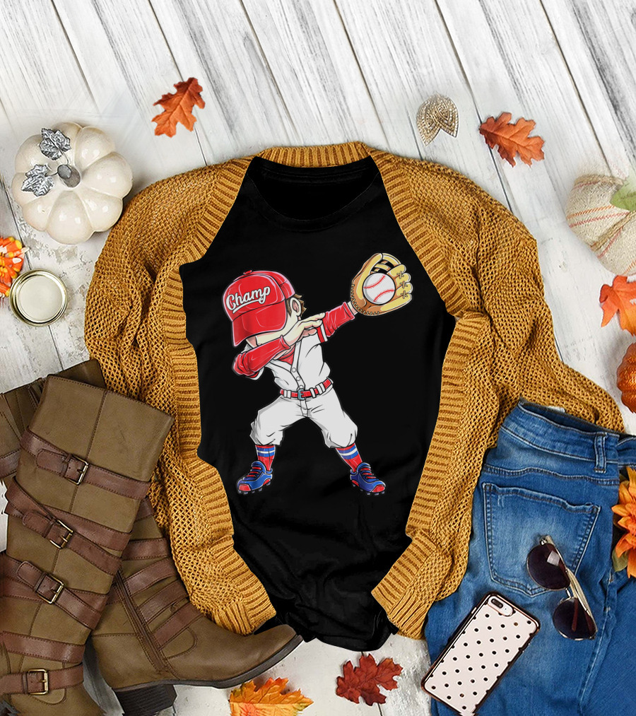 Dabbing Champ Baseball Catcher Pitcher T-Shirt