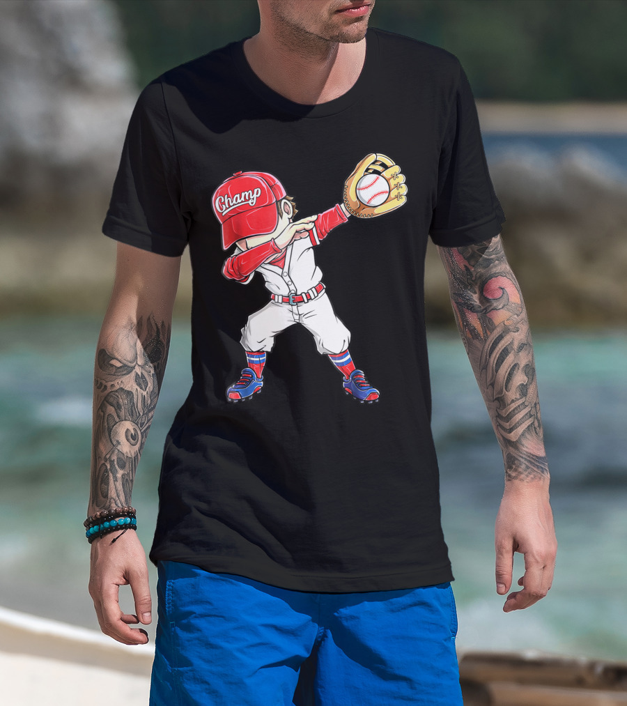 Dabbing Champ Baseball Catcher Pitcher T-Shirt