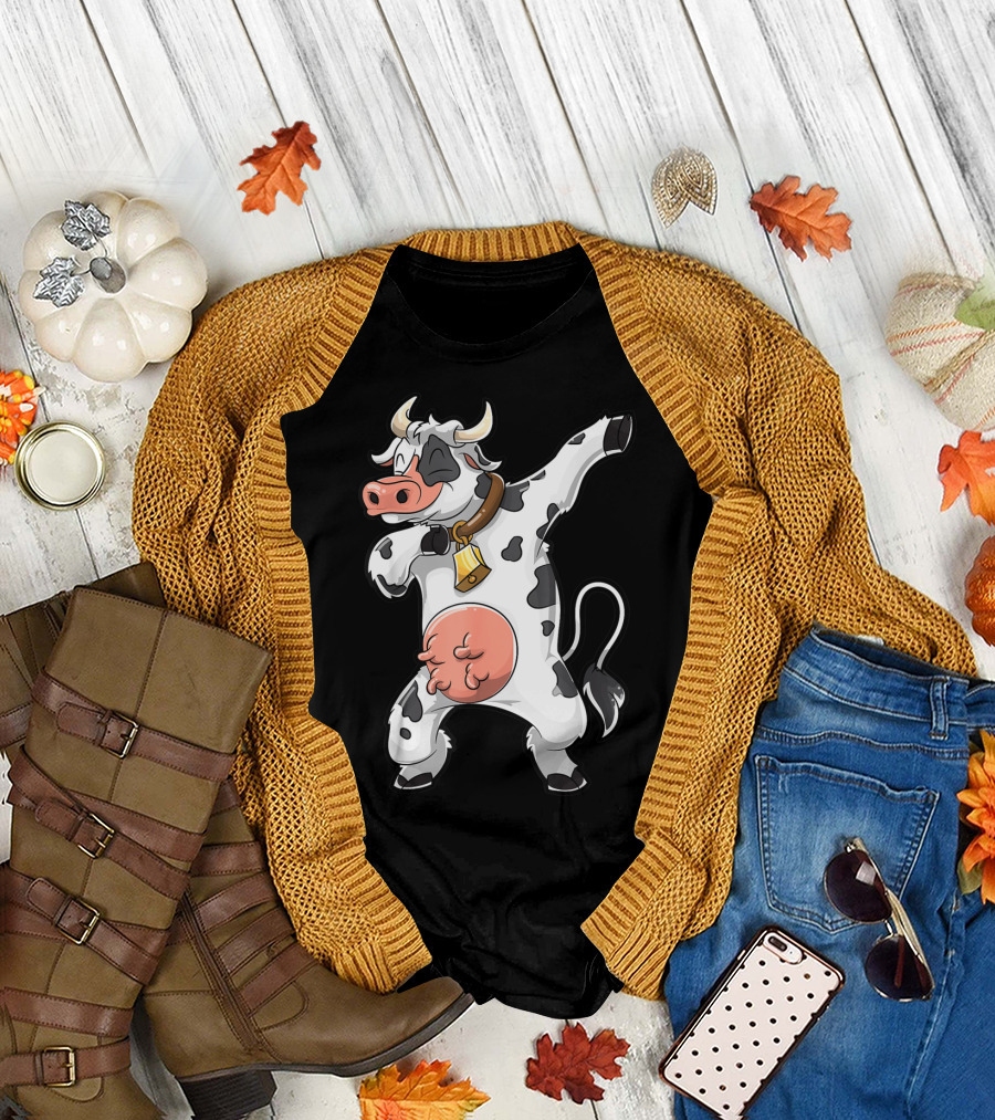 Dabbing Cow Dance Funny Cows Farm Farmer Dab T-Shirt