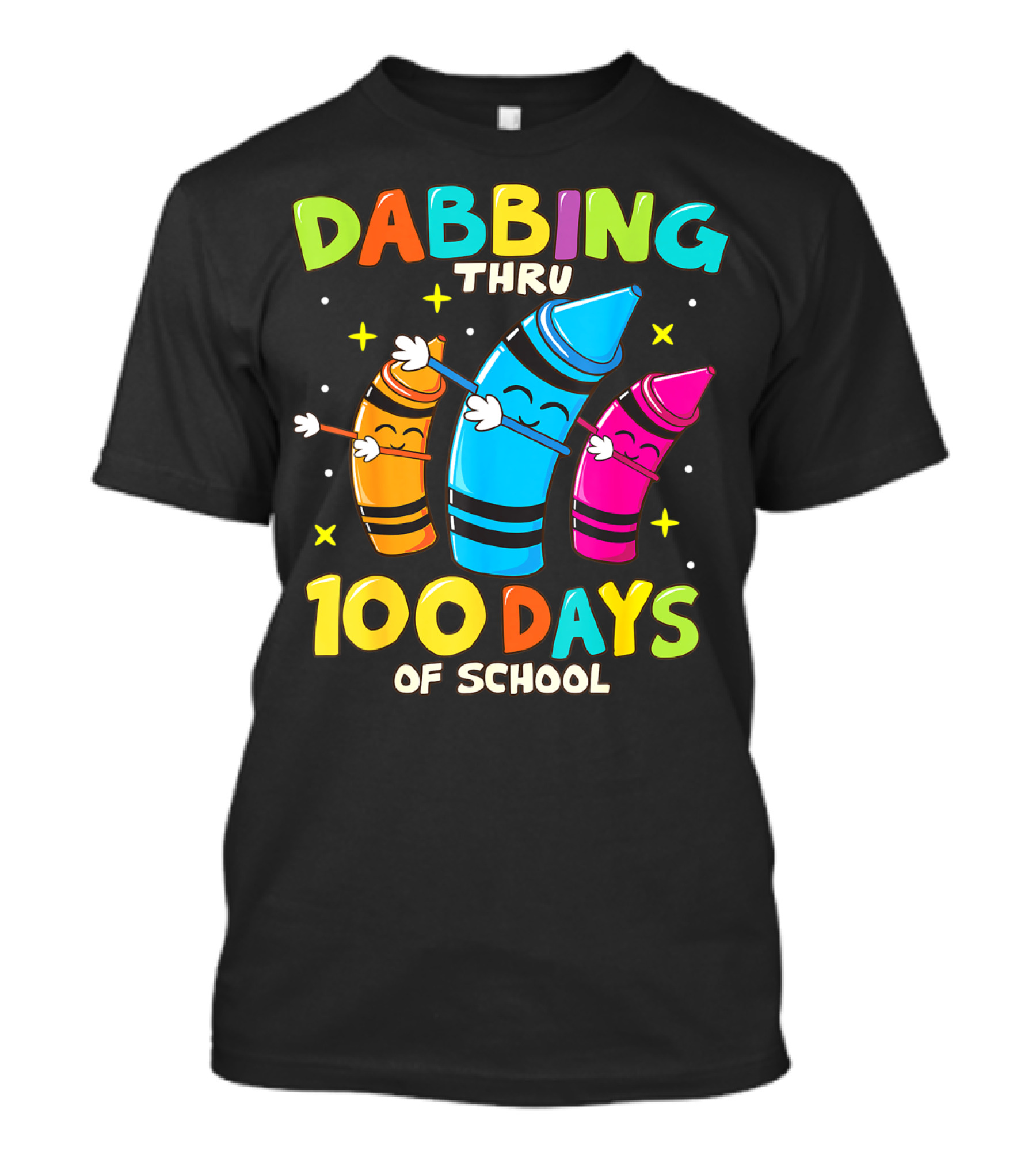 Dabbing Thru 100 Days Of School Crayons Kids T-Shirt