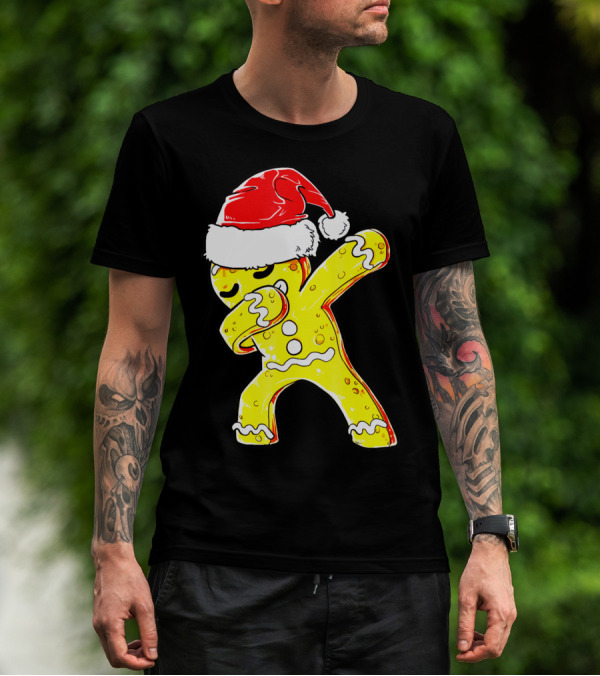 Dabbing Gingerbread Santa Christmas Dance T-Shirt