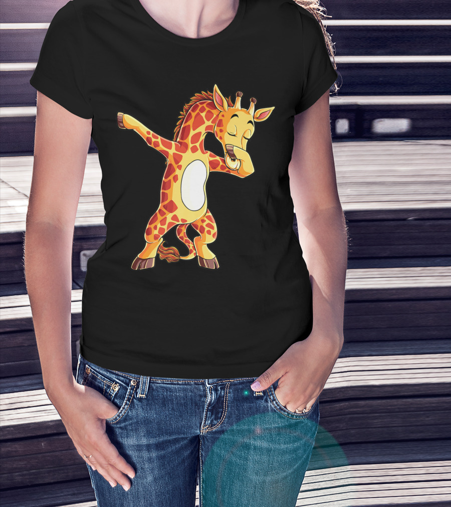 Funny Dabbing Giraffe Dance Pose Giraffes Dab T-Shirt