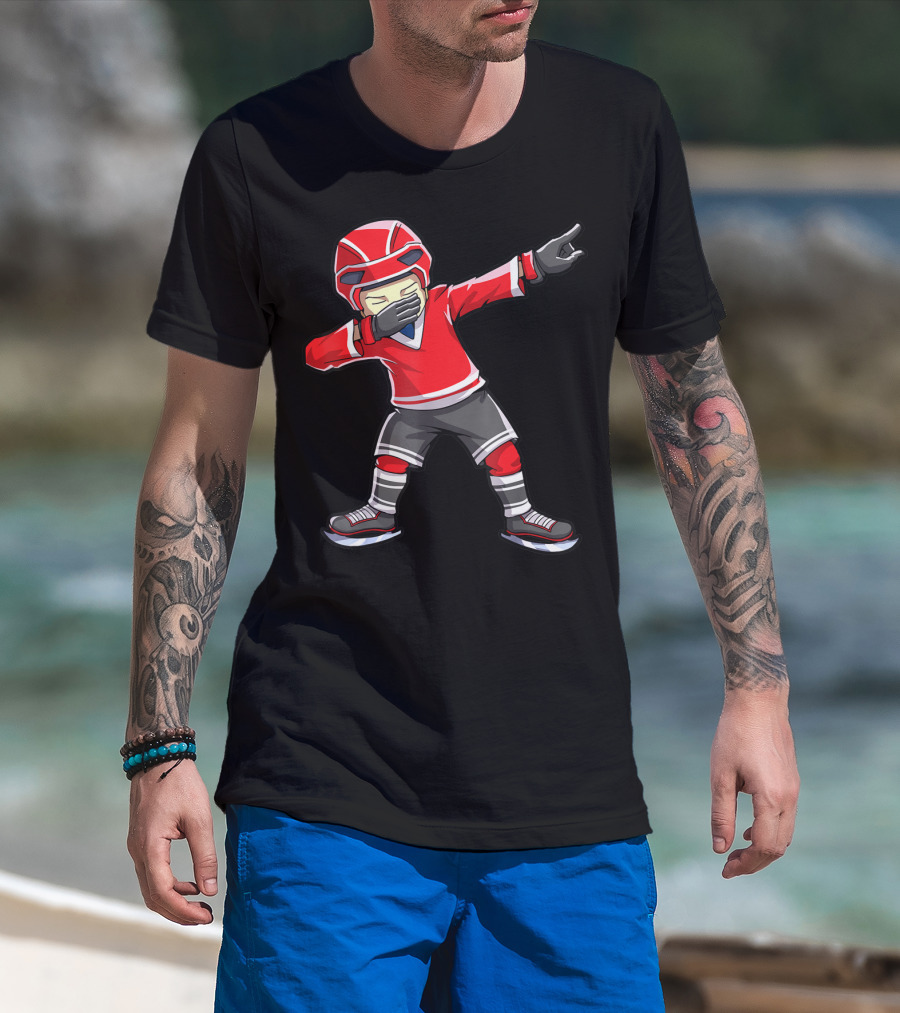 Dabbing Hockey Player Boys Men Kids Dab Squad T-Shirt