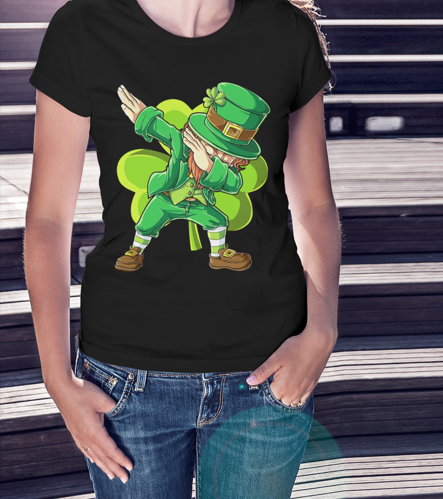 Dabbing Leprechaun Green Clover St Patricks Day Dab T-Shirt