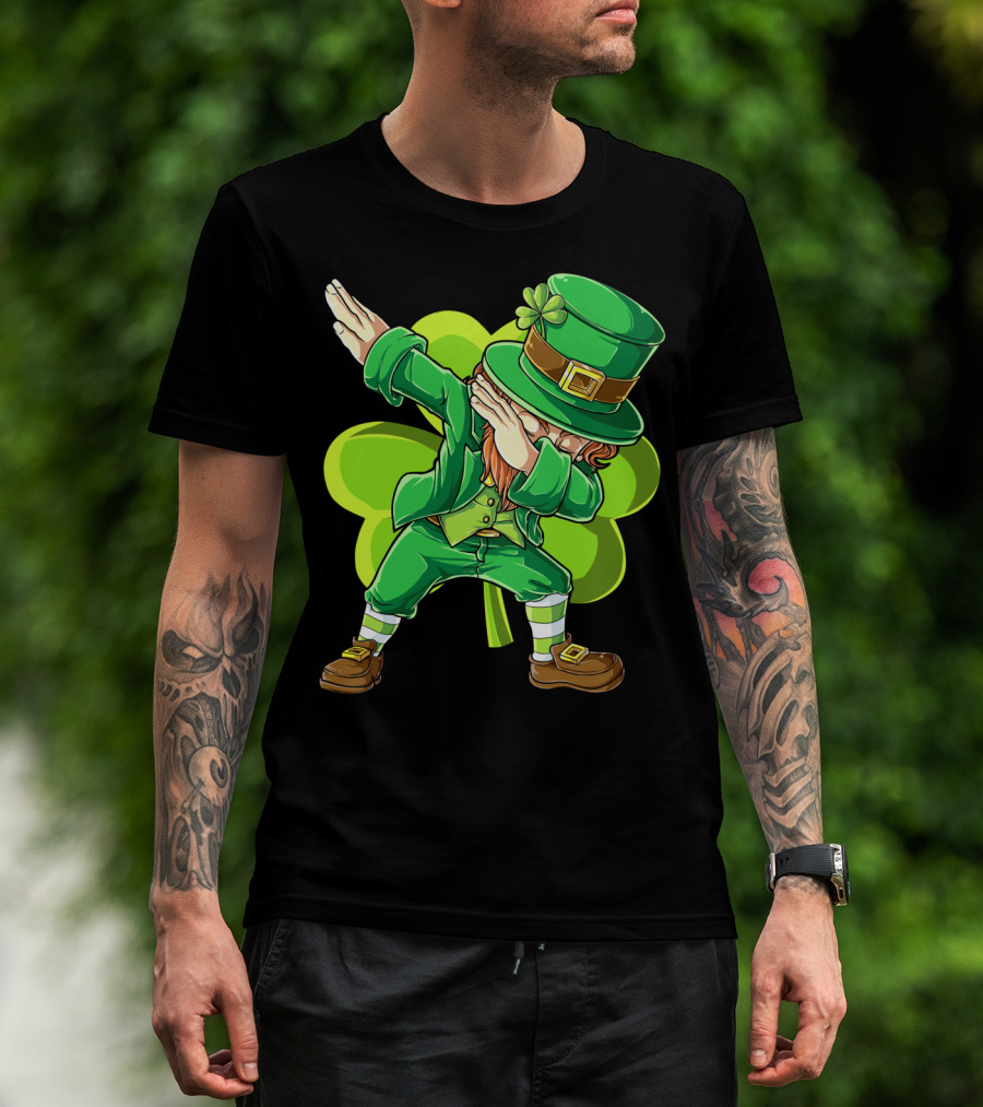 Dabbing Leprechaun Green Clover St Patricks Day Dab T-Shirt