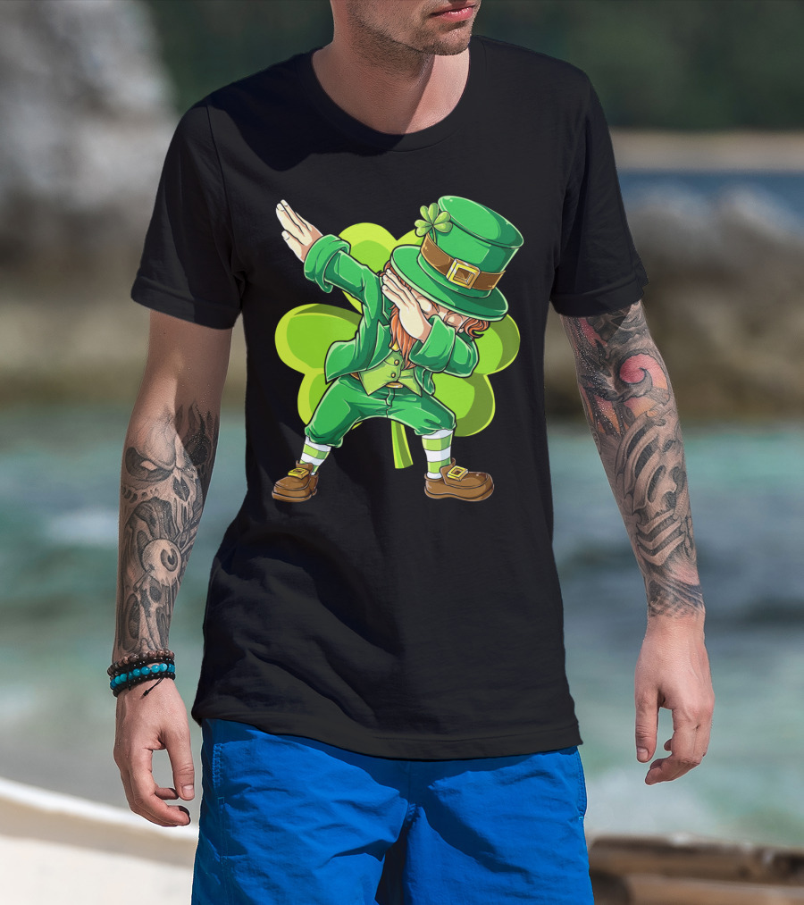 Dabbing Leprechaun Green Clover St Patricks Day Dab T-Shirt
