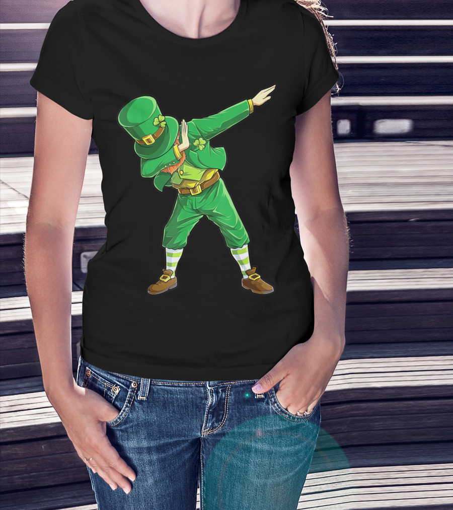Dabbing Leprechaun St Patricks Day Boys Dab Dance Pose T-Shirt