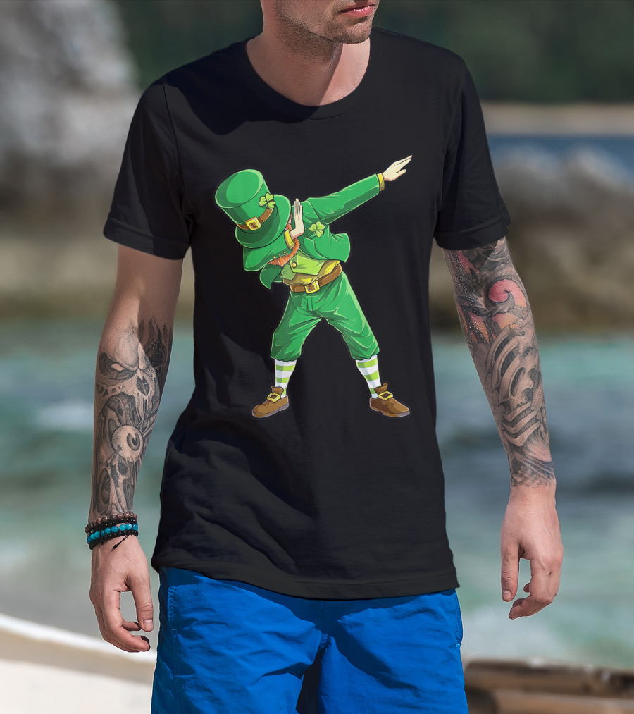 Dabbing Leprechaun St Patricks Day Boys Dab Dance Pose T-Shirt