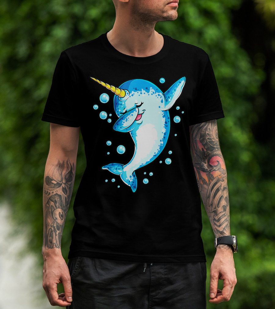 Dabbing Narwhal Unicorn For Girls And Boys Playful Sea Creature T-Shirt