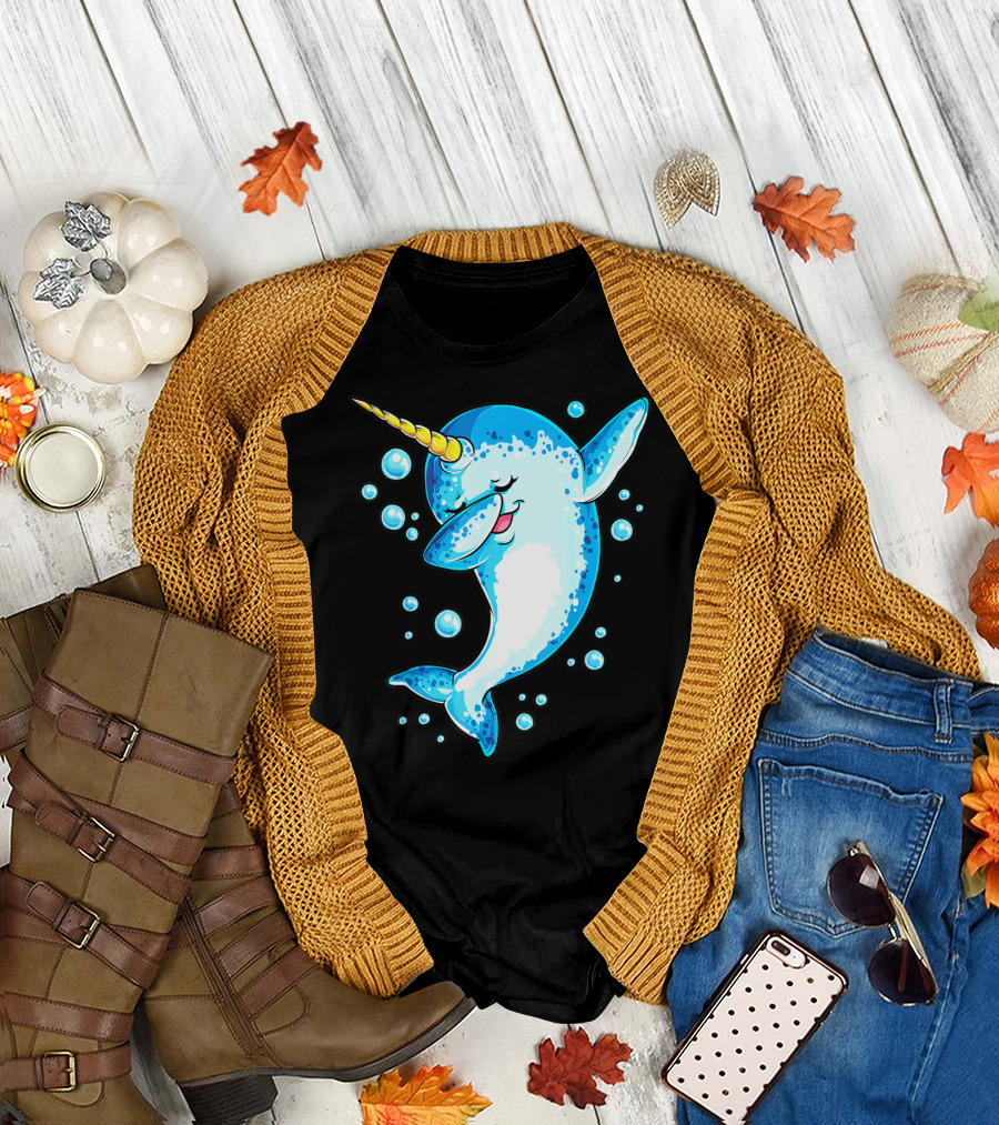 Dabbing Narwhal Unicorn For Girls And Boys Playful Sea Creature T-Shirt