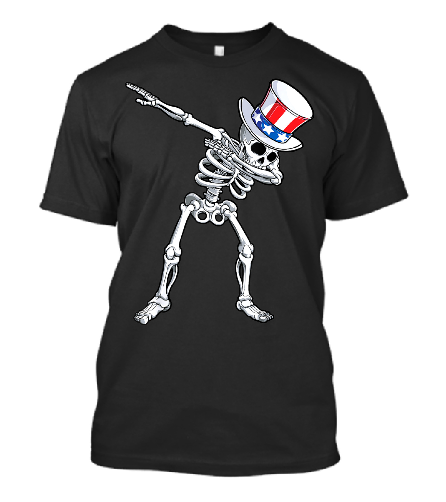 Uncle Sam Skeleton Dabbing 4th Of July Boys Kids Dab T-Shirt